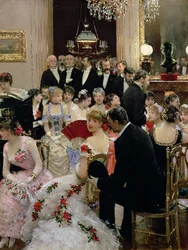 La soirée, vers 1880